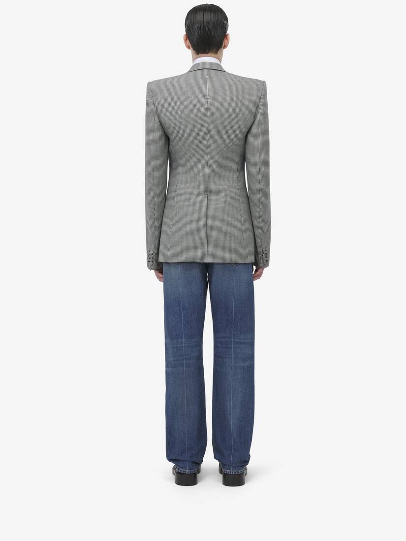 Houndstooth Double-breasted Jacket - 5
