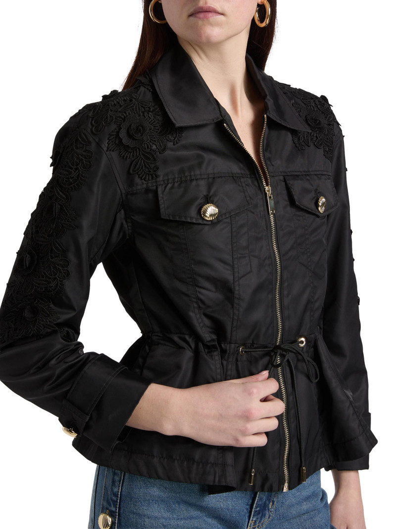 Women's Janice Lace-Appliquéd Utility Jacket - Black 6