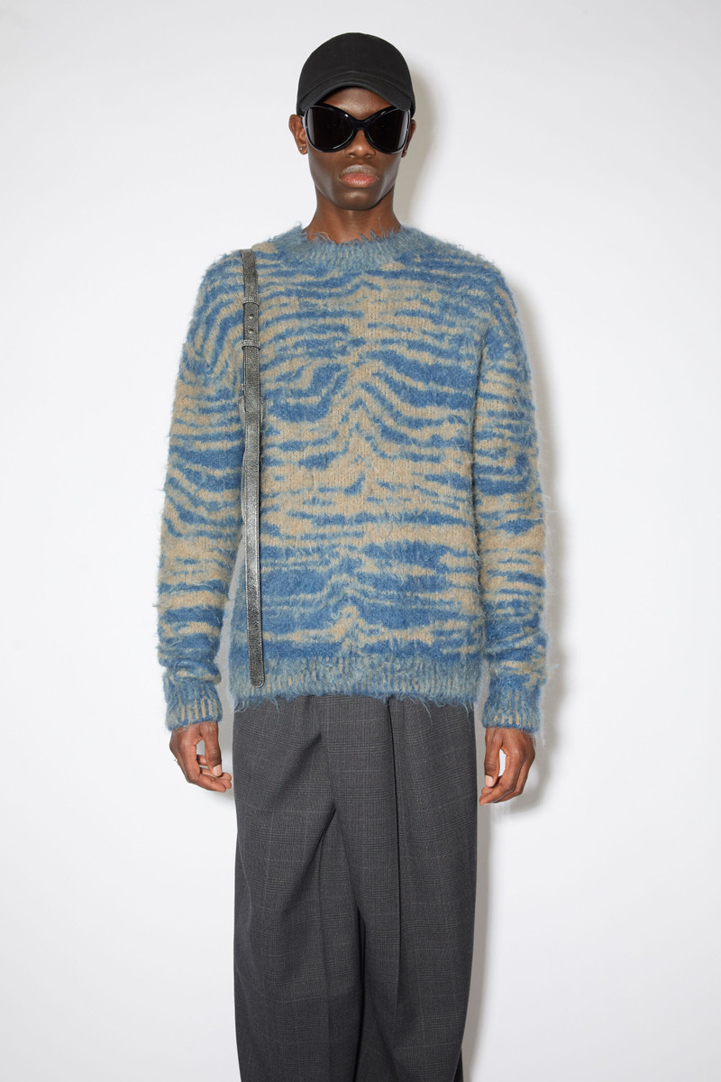 Acne Studios Crew neck wool jumper - Denim Blue/Dark Beige outlook