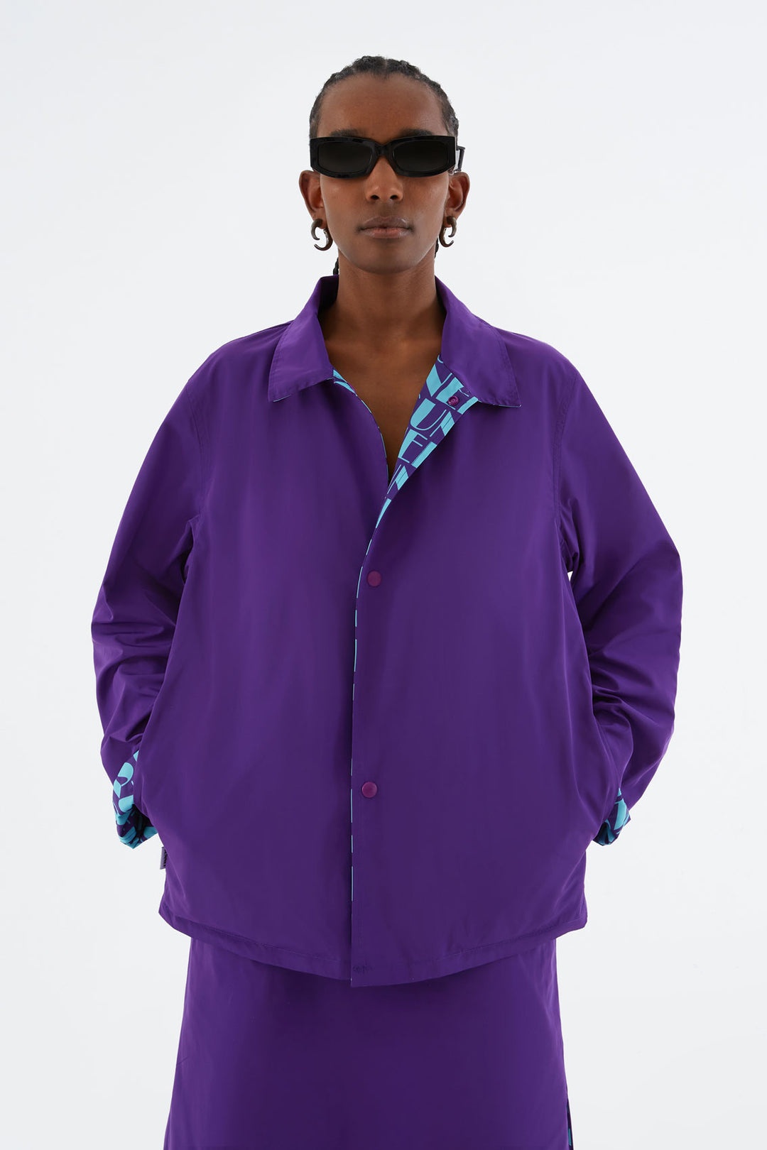 REVERSIBLE AZURE & PURPLE LOGO JACKET - 3