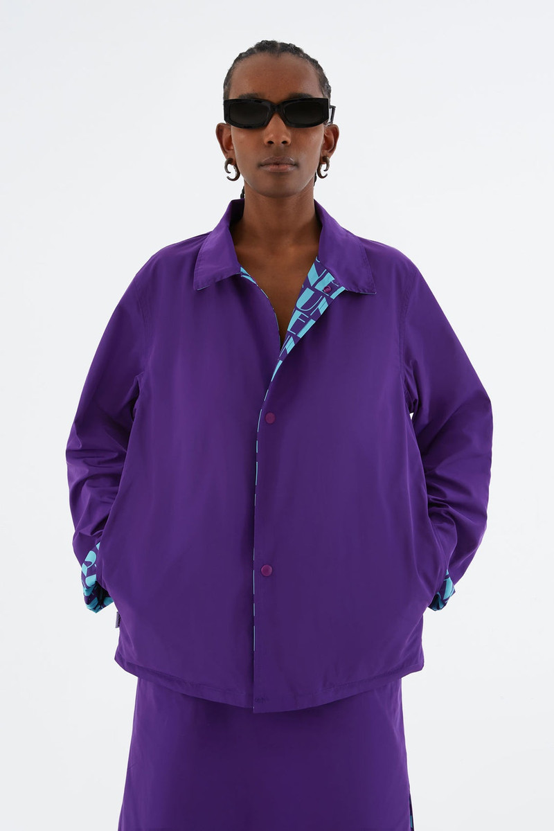 REVERSIBLE AZURE & PURPLE LOGO JACKET 3