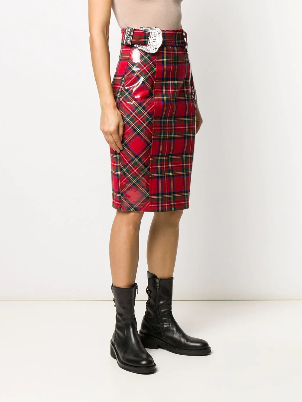 Tartan pencil skirt - 3