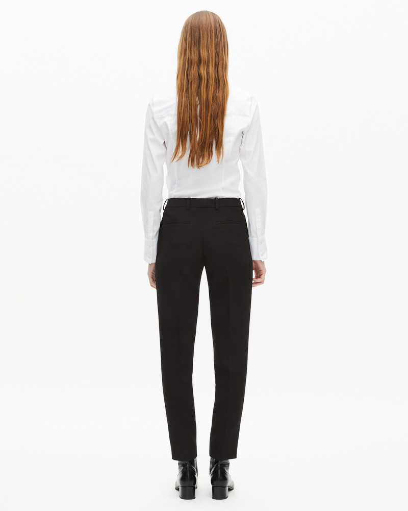 BLACK CREPE SUIT PANTS STRAIGHT TAILORED CUT 4