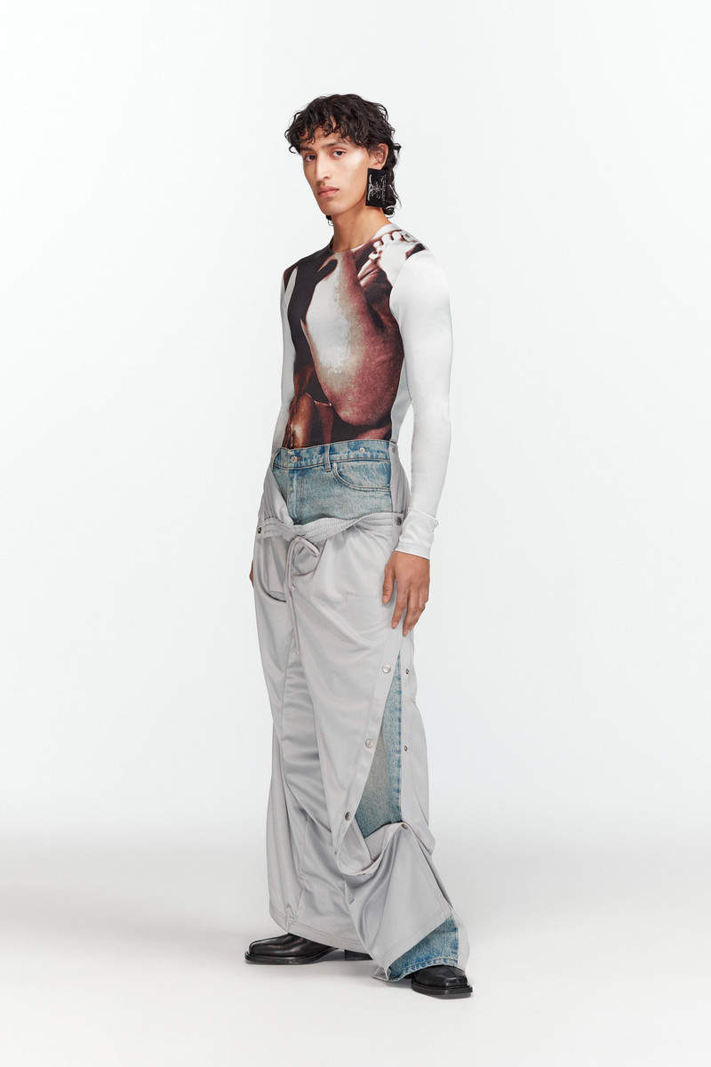 Snap Off Denim Track Pants 4