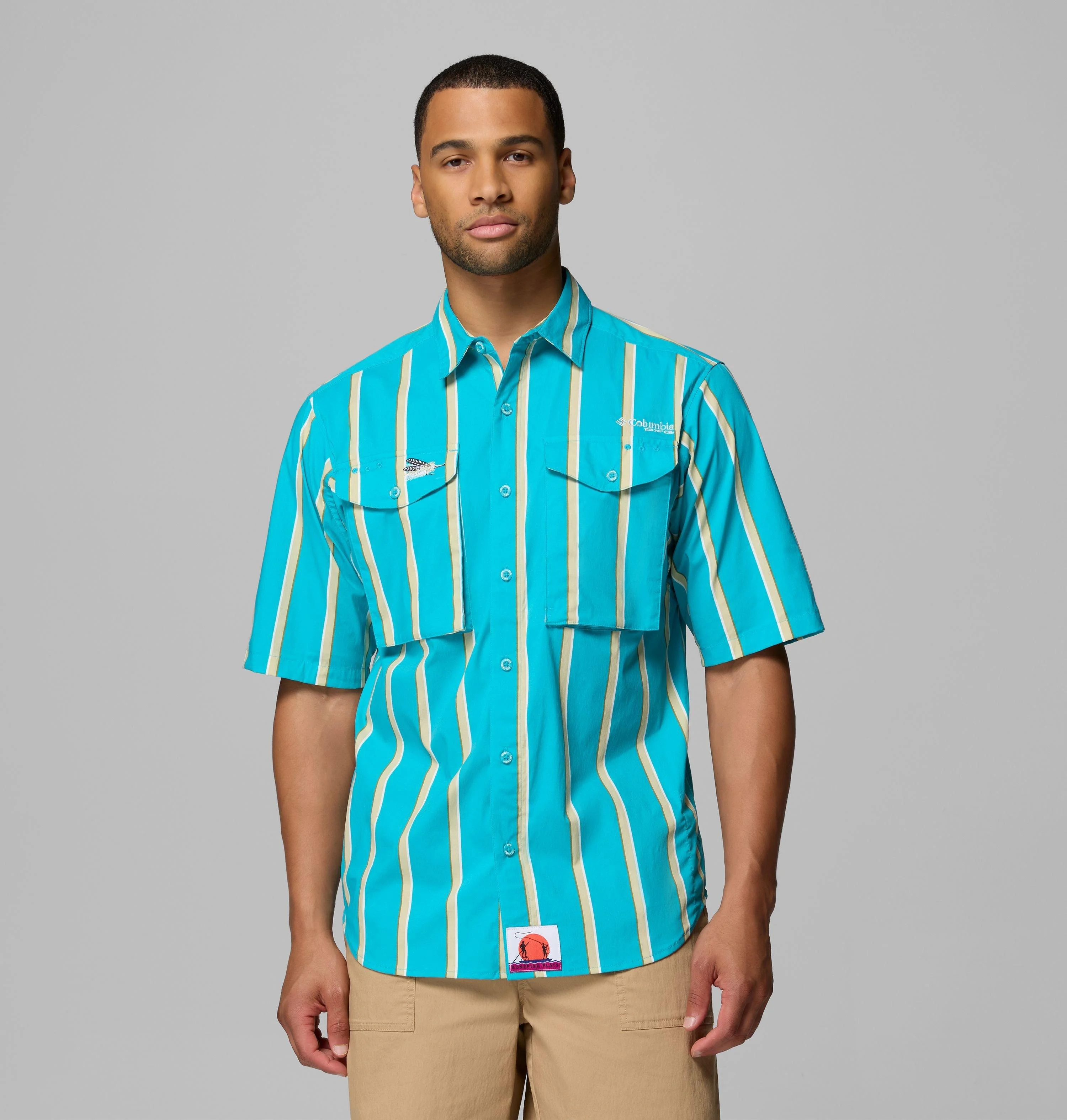 Men's PFG Bonefish Flats Printed Short Sleeve Shirt - 1