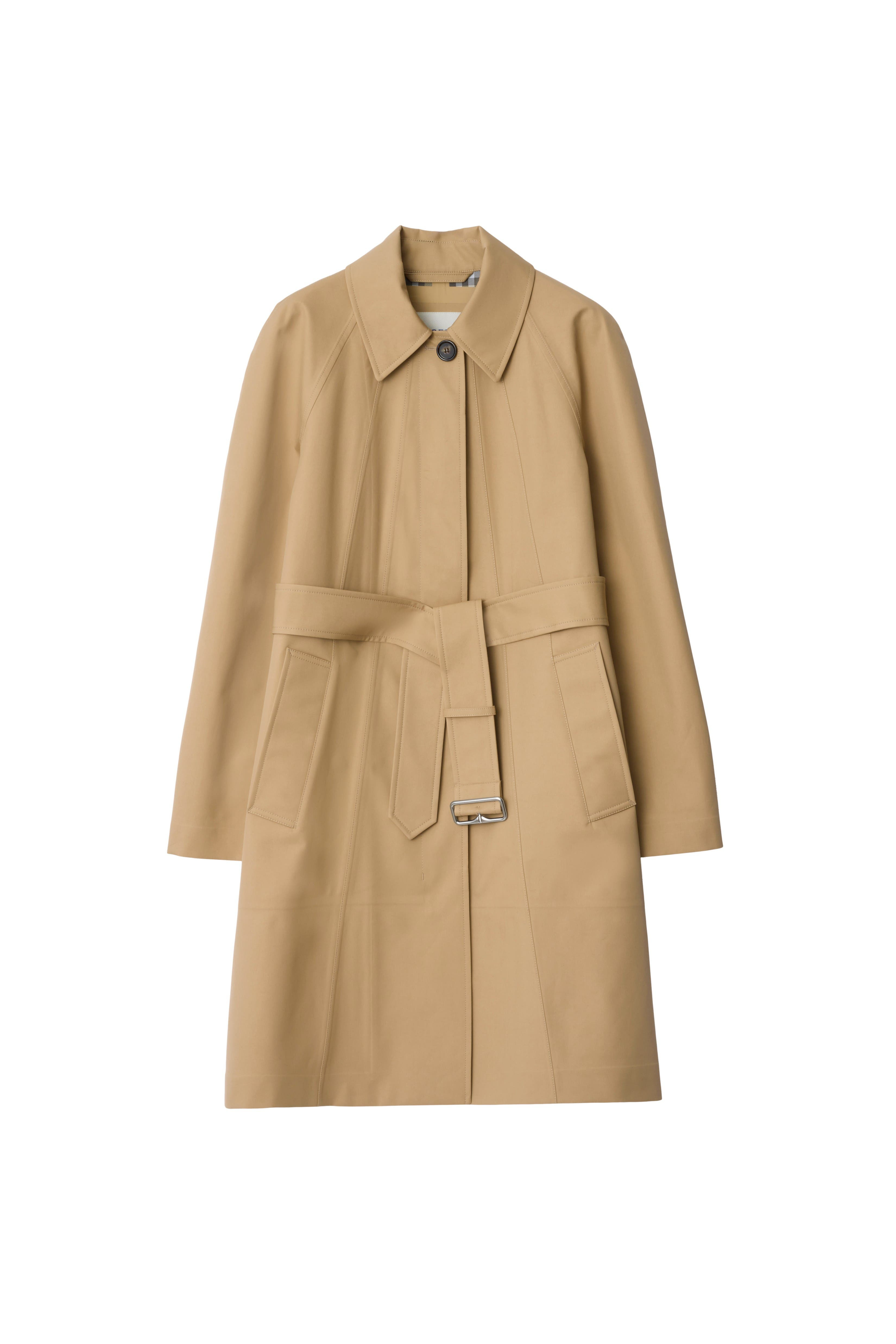 burberry Mid-length Bonded Cotton Car Coat in Flax Beige at Nordstrom - 2