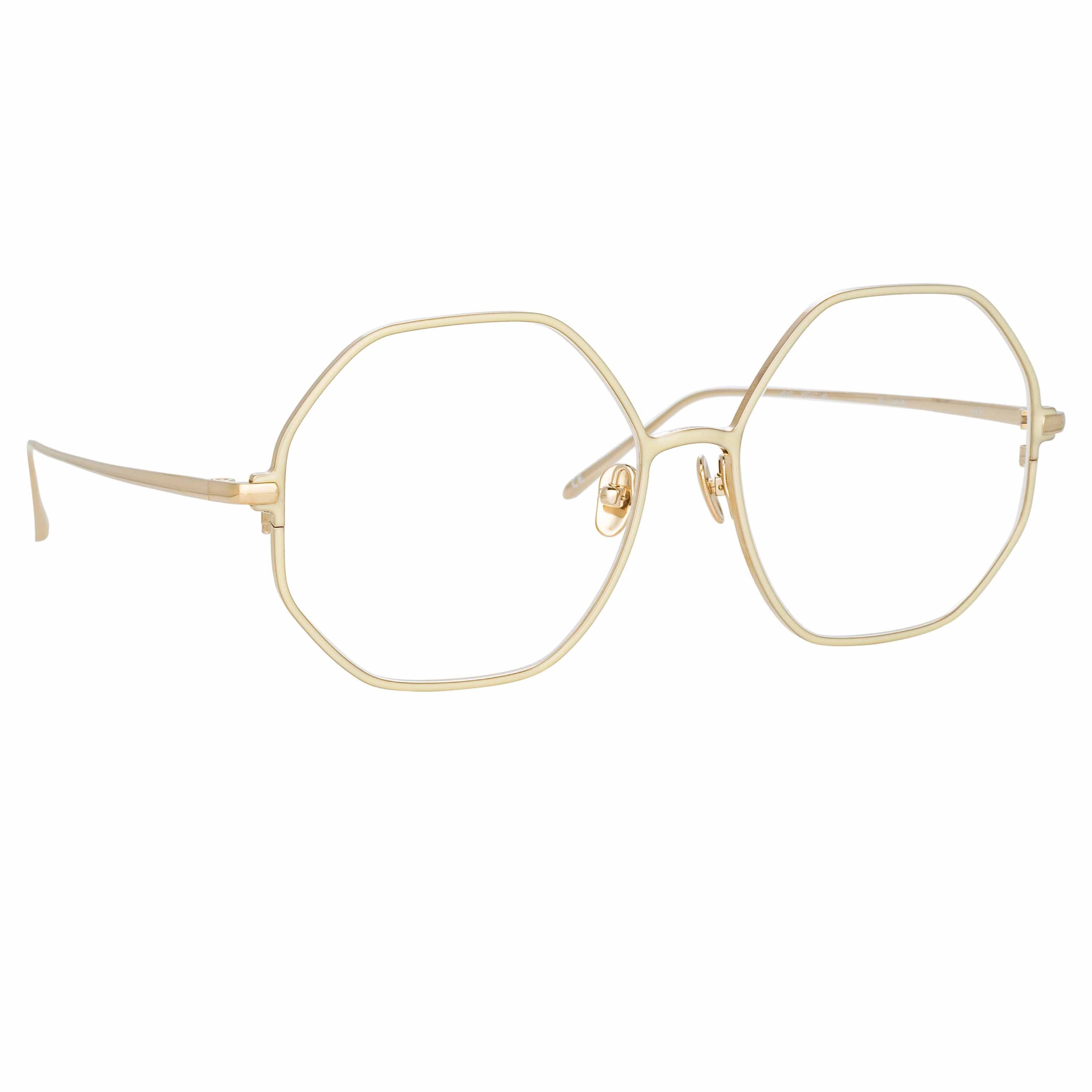 LEIF OVERSIZED OPTICAL FRAME IN LIGHT GOLD AND CREAM - 2