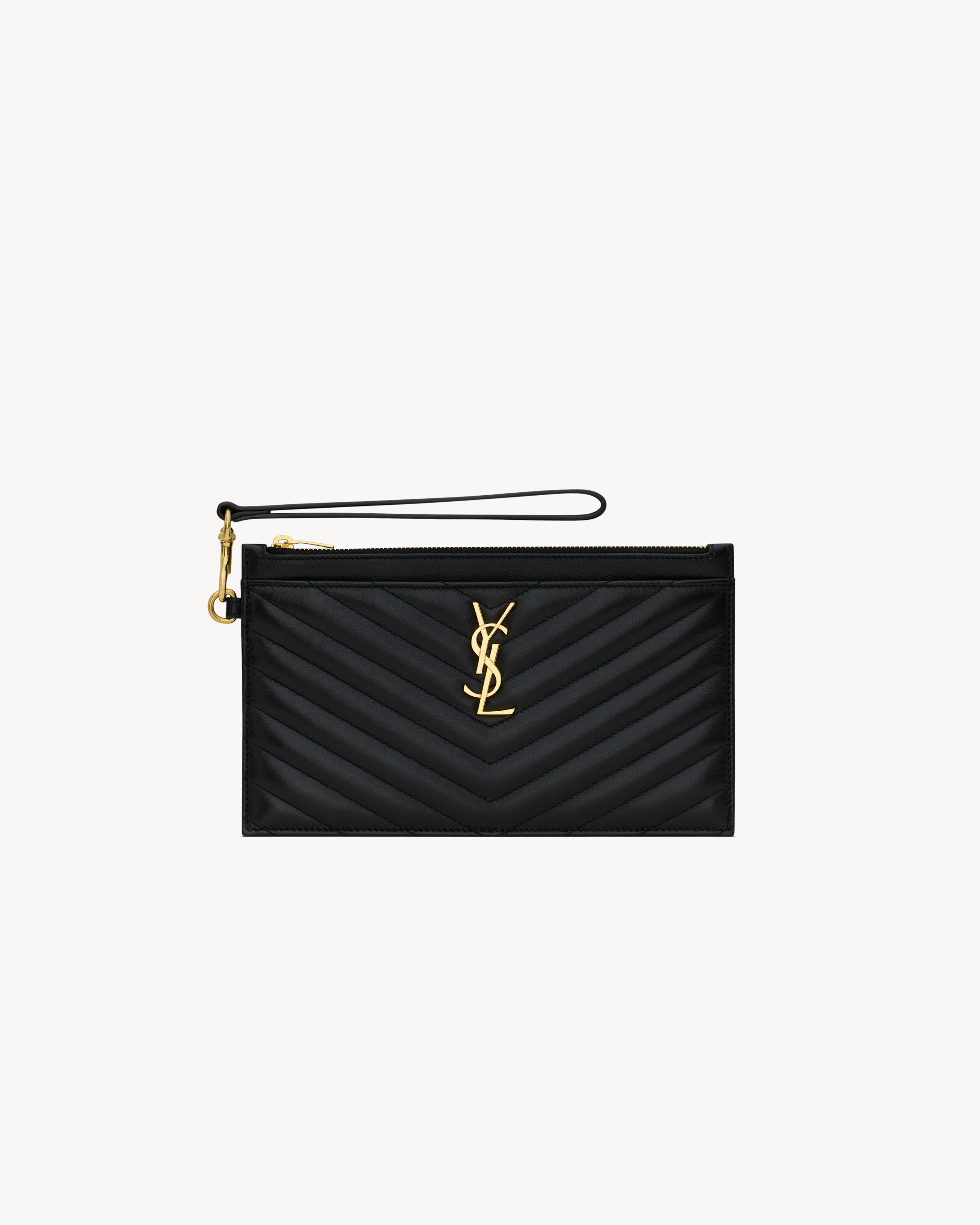 CASSANDRE MATELASSÉ LARGE POUCH IN LAMBSKIN - 1