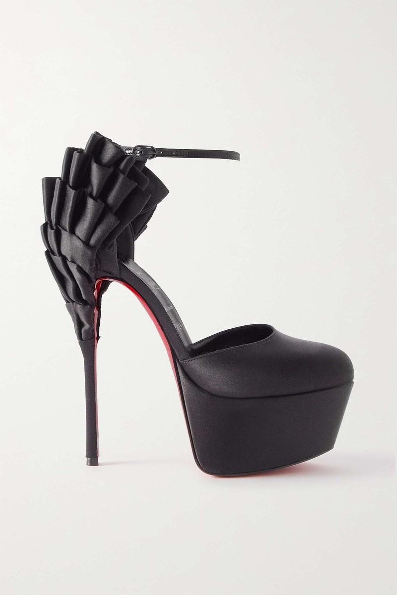 Maria Frou Alta 160 ruffled satin platform pumps - 1