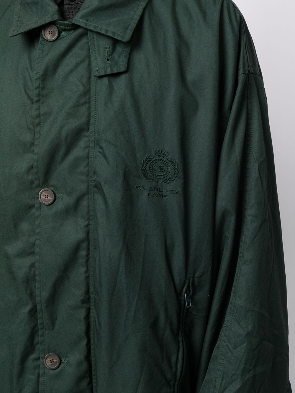 logo-embroidered cotton parka - 5