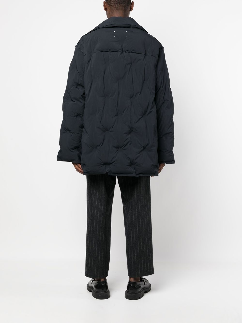 embossed-detail padded coat - 4