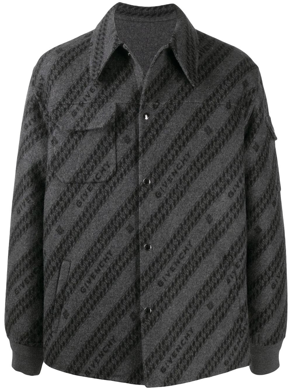 jacquard Chaîne motif shirt-jacket - 1