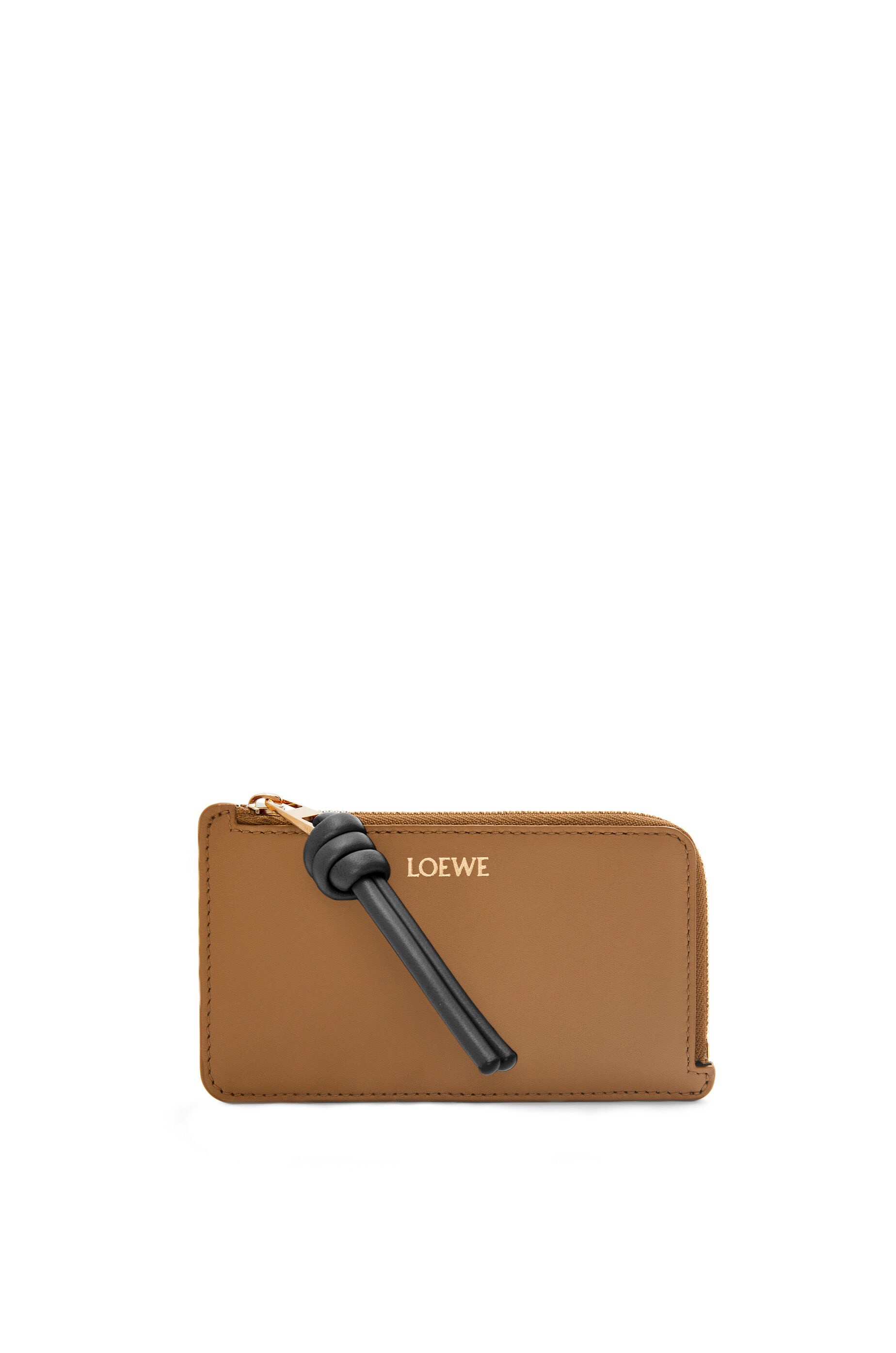 Knot coin cardholder in shiny nappa calfskin - 1