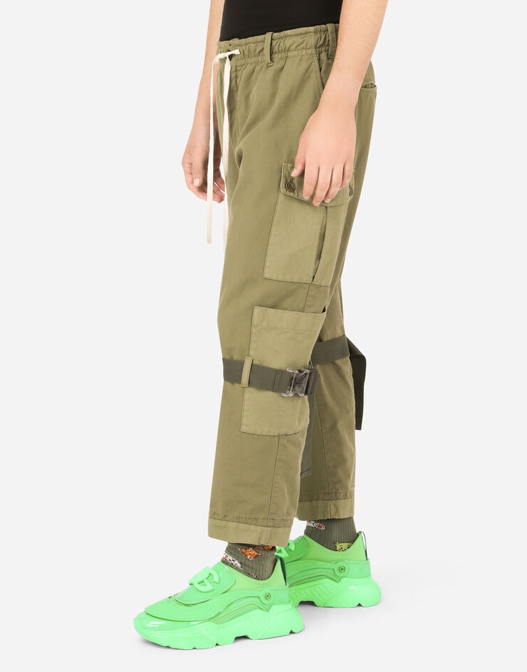 Cotton cargo pants with laces - 4