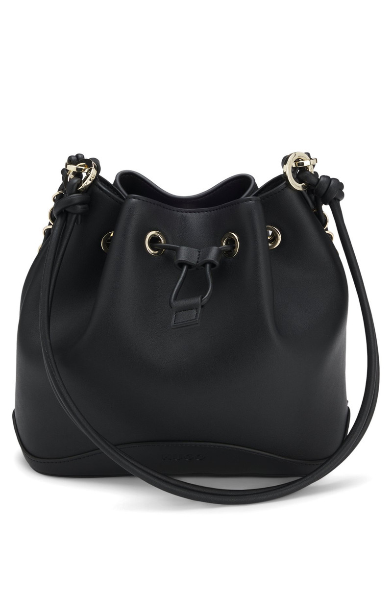 FAUX-LEATHER BUCKET BAG WITH TWO STRAPS 2
