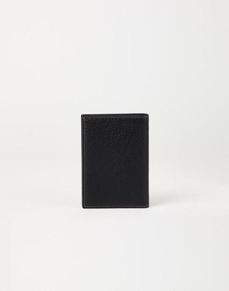 Brunello Cucinelli Grained calfskin passport holder outlook