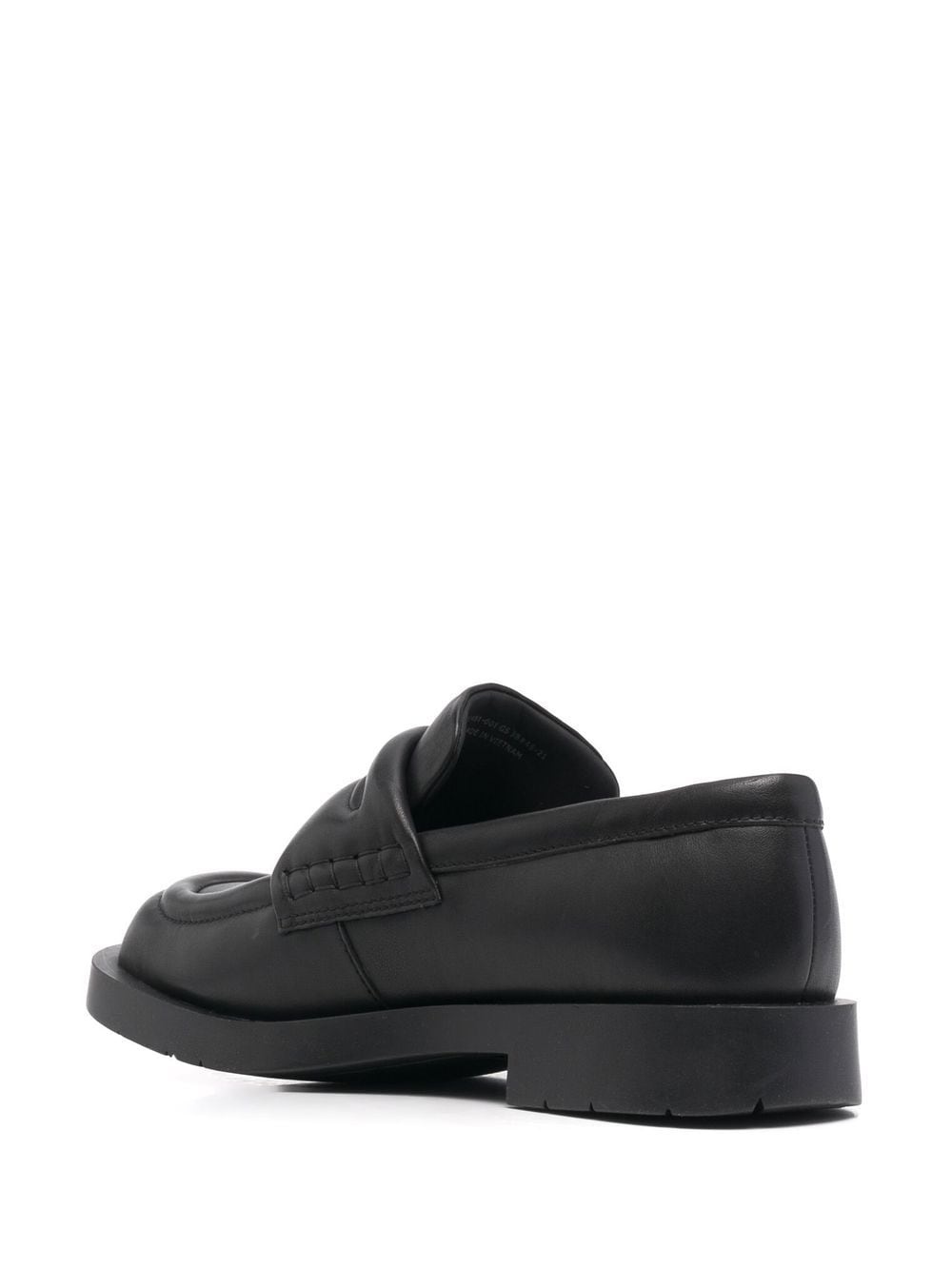 leather round-toe loafers - 3