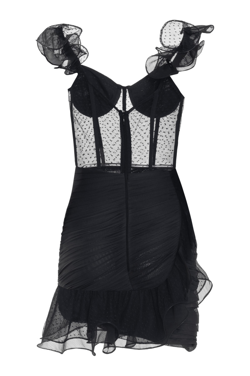 LAILA LACE FLUTTER MINI DRESS 4