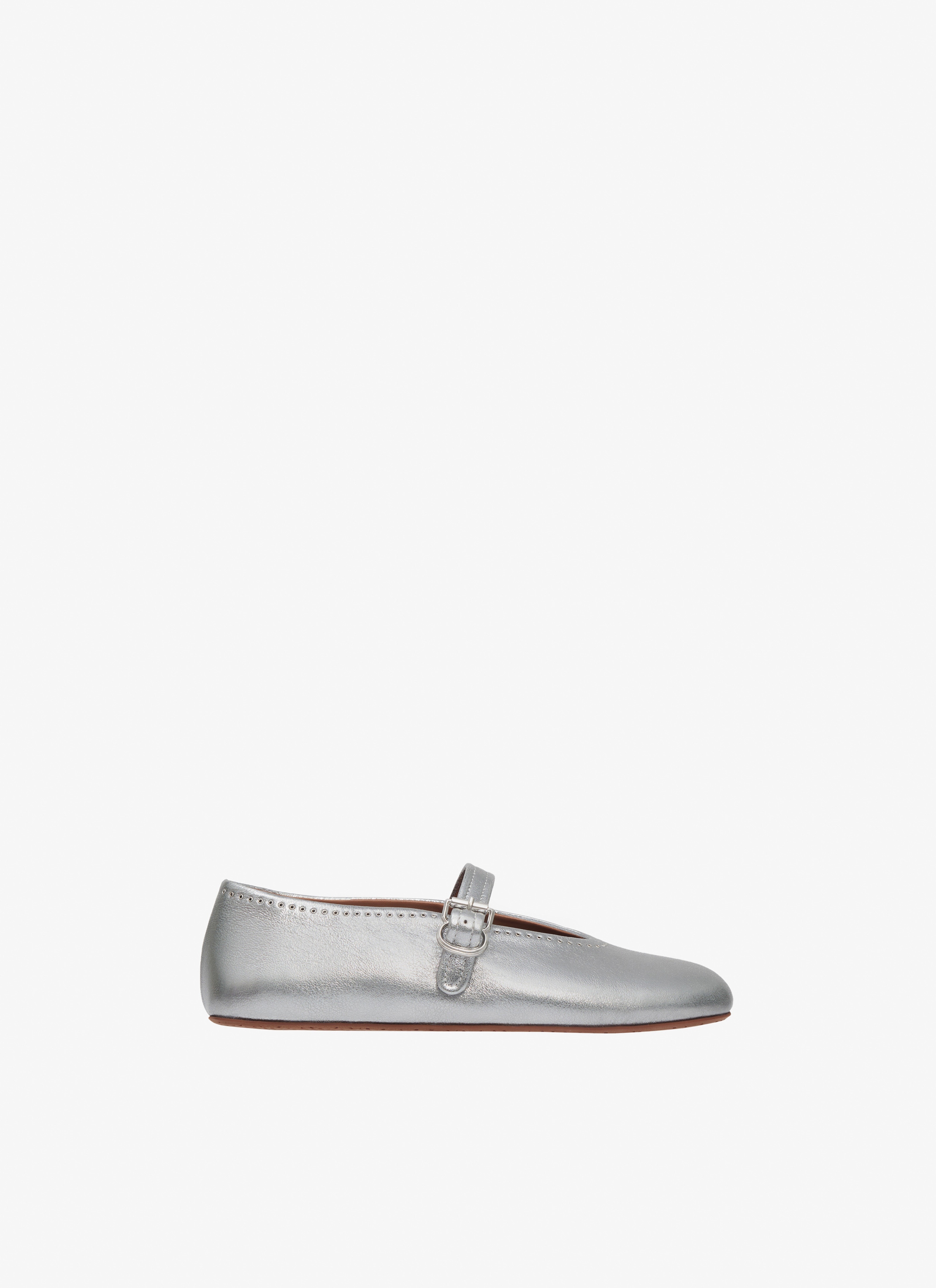 METALLIC LAMBSKIN BALLET FLATS - 1