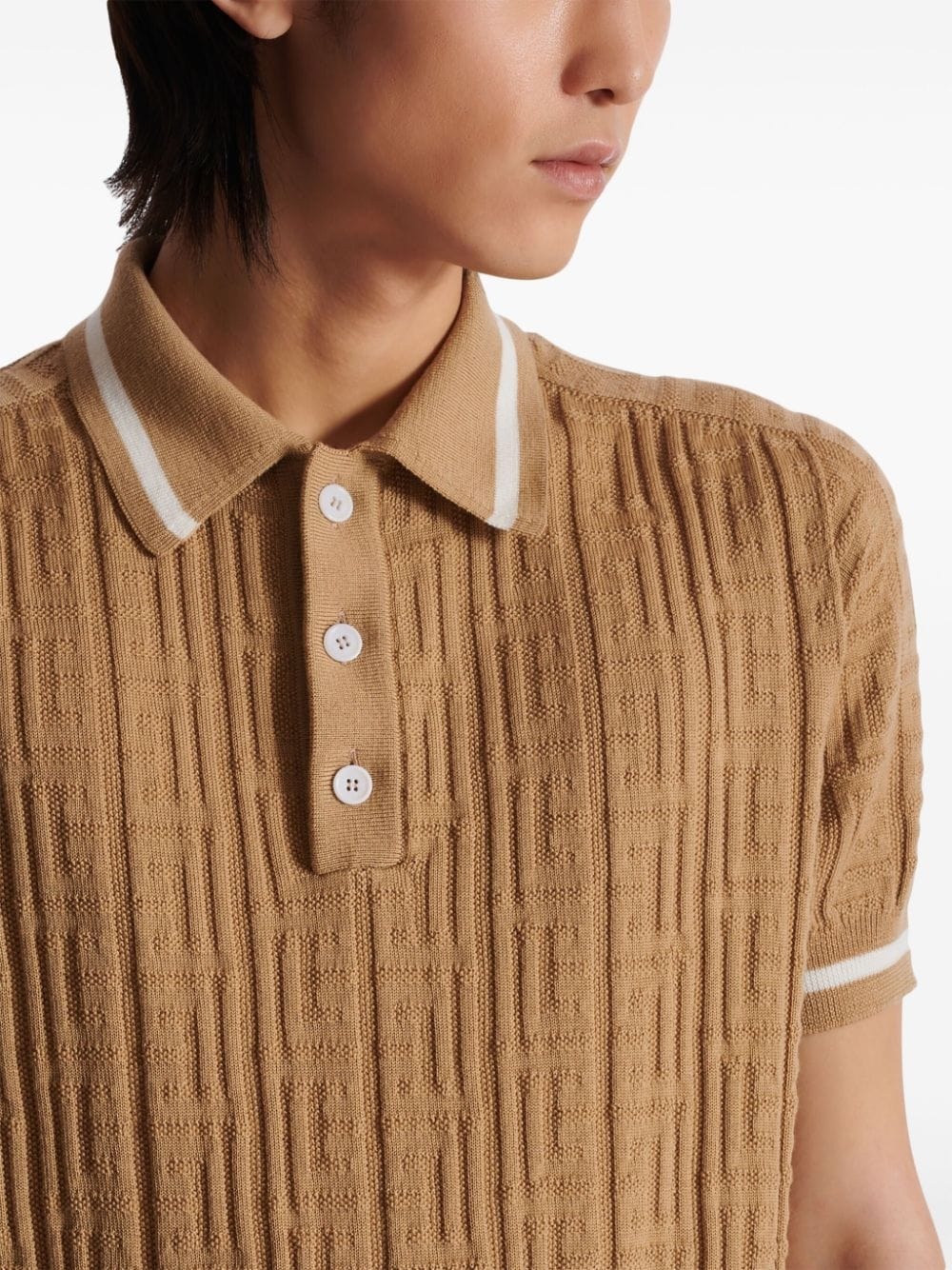 monogram-jacquard polo shirt - 7