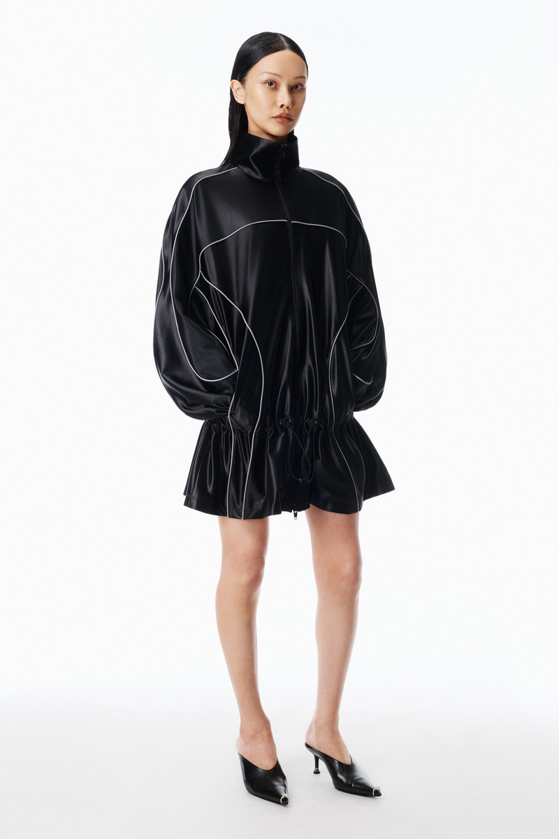 Alexander Wang Drop Waist Parka Dress With Reflective Piping outlook