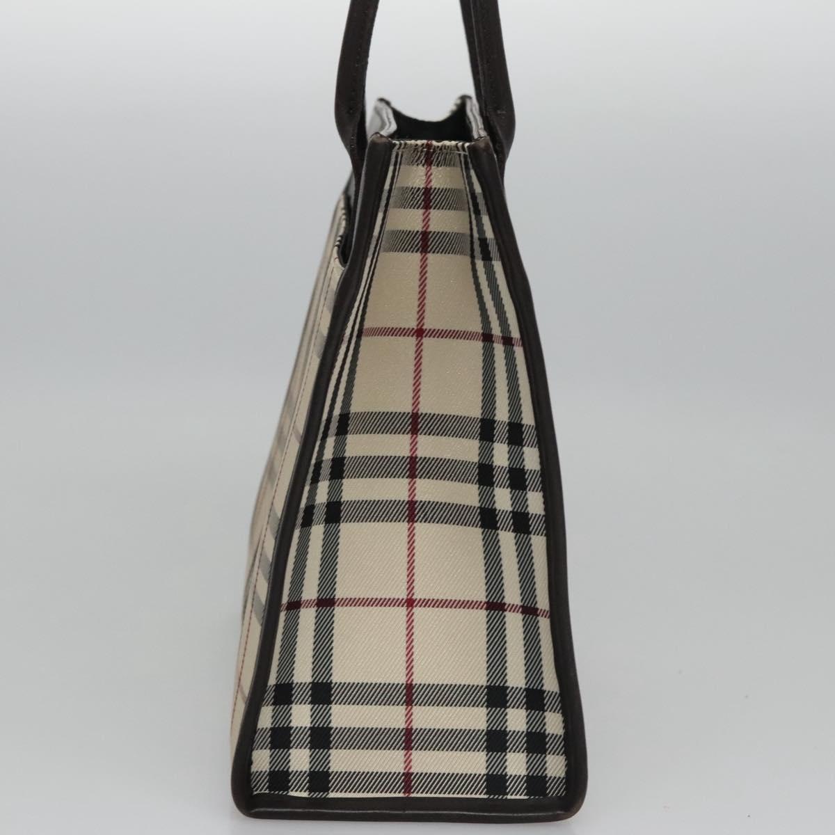 Burberry Nova Check Hand Bag Canvas Beige Brown - 3