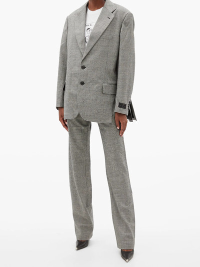 VETEMENTS Cutaway-hem checked wool blazer outlook