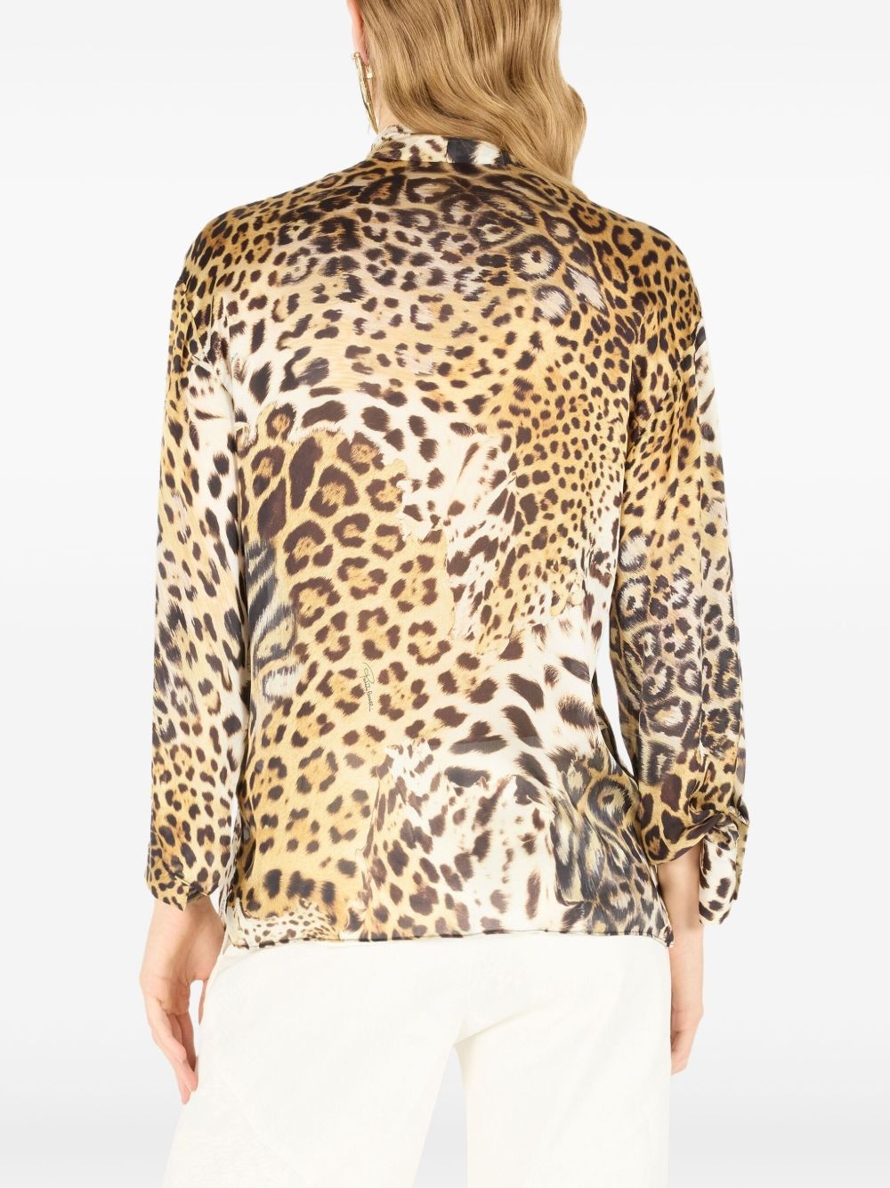 Jaguar-print blouse - 4