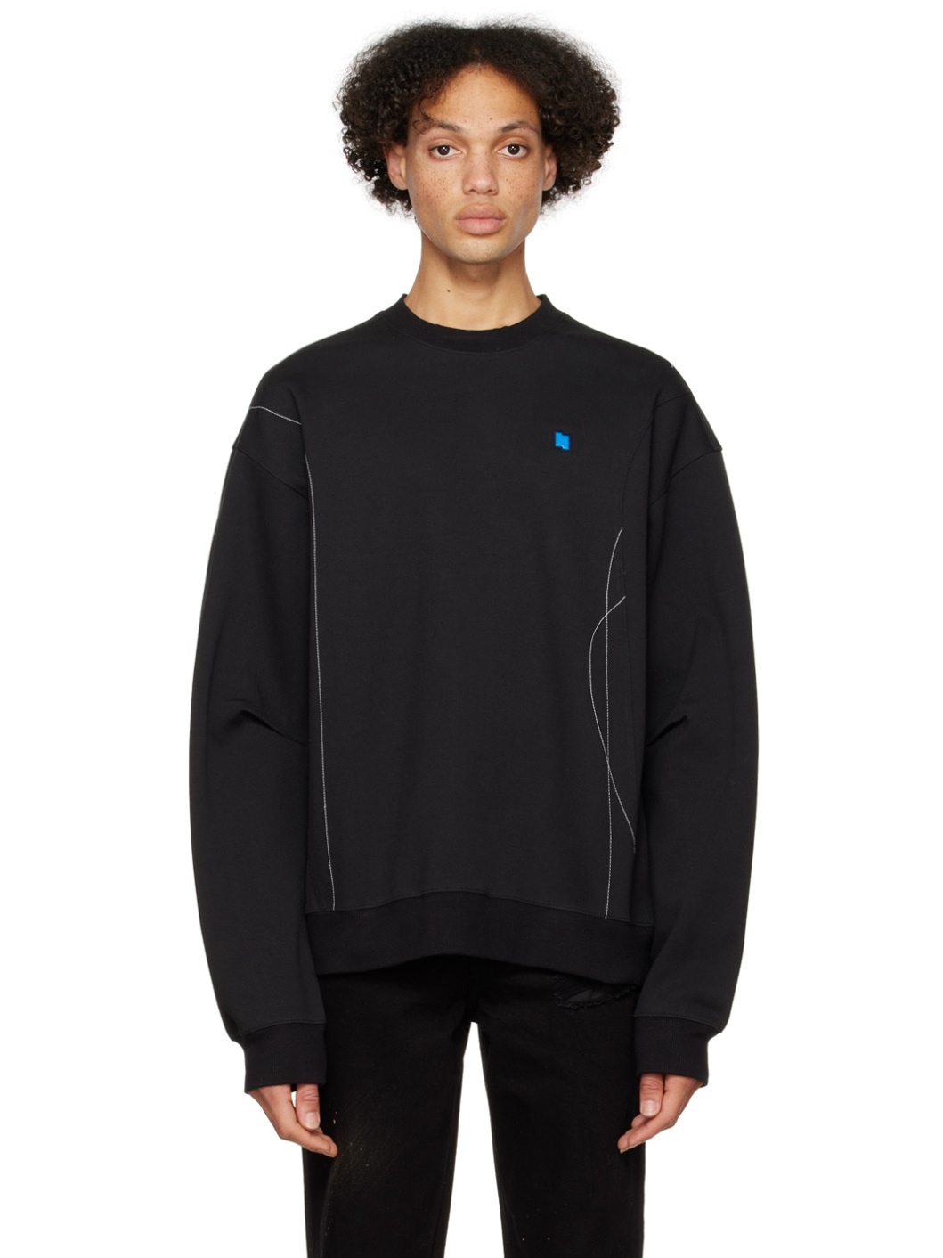 ADER error Blue Paneled Sweatshirt