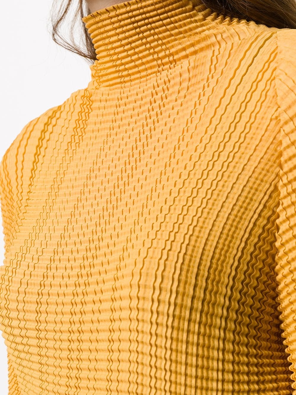 pleated long-sleeved top - 5