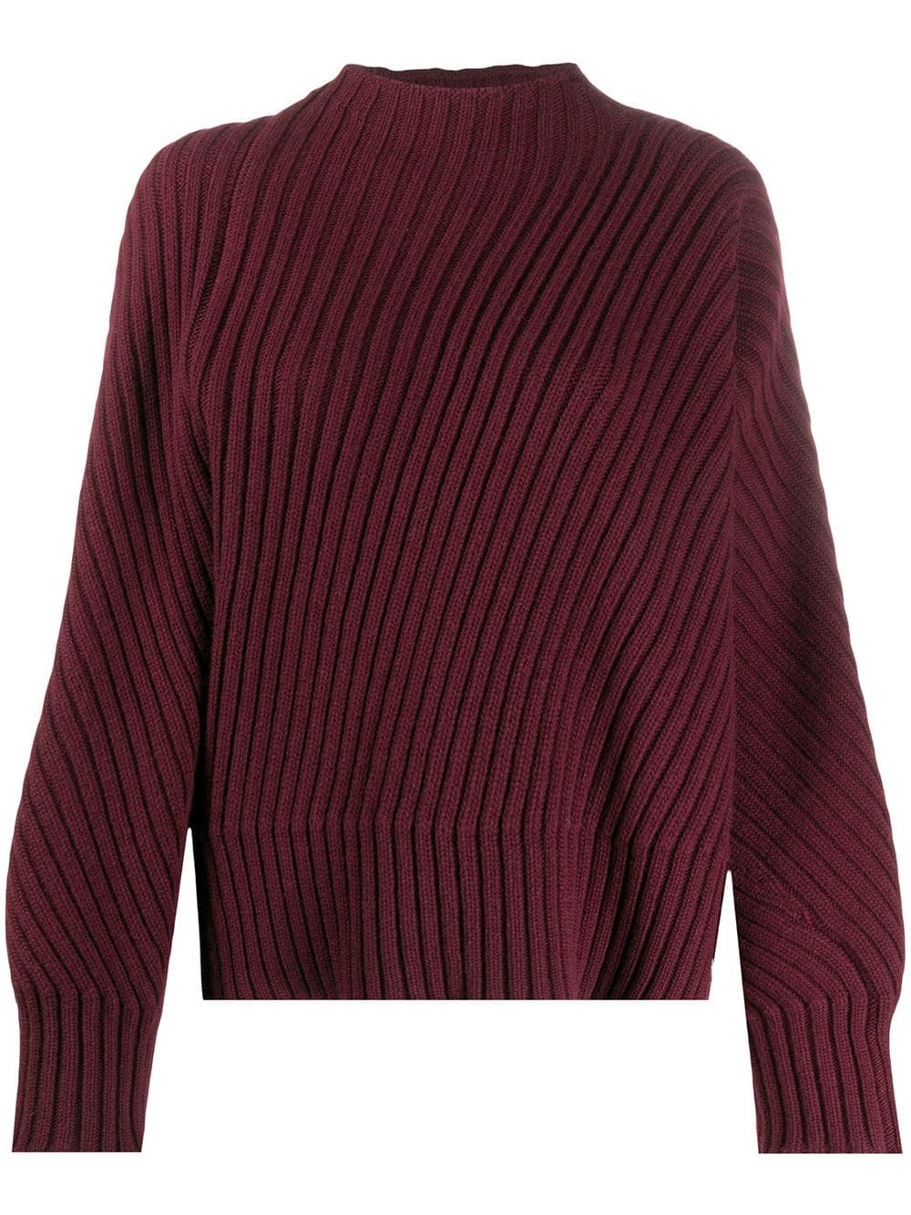 mock-neck ribbed jumper - 1