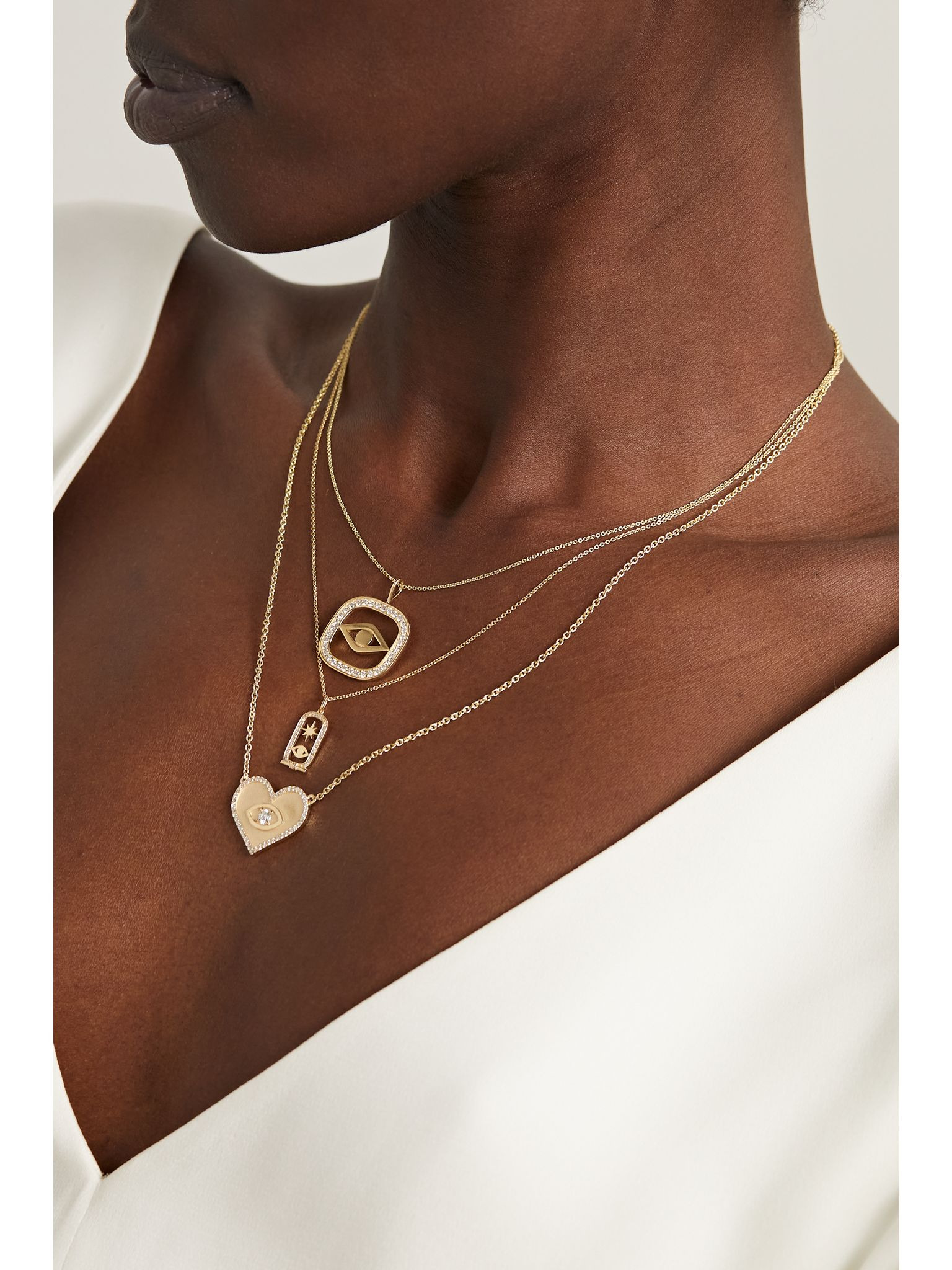 14-karat gold diamond necklace Gold - 5