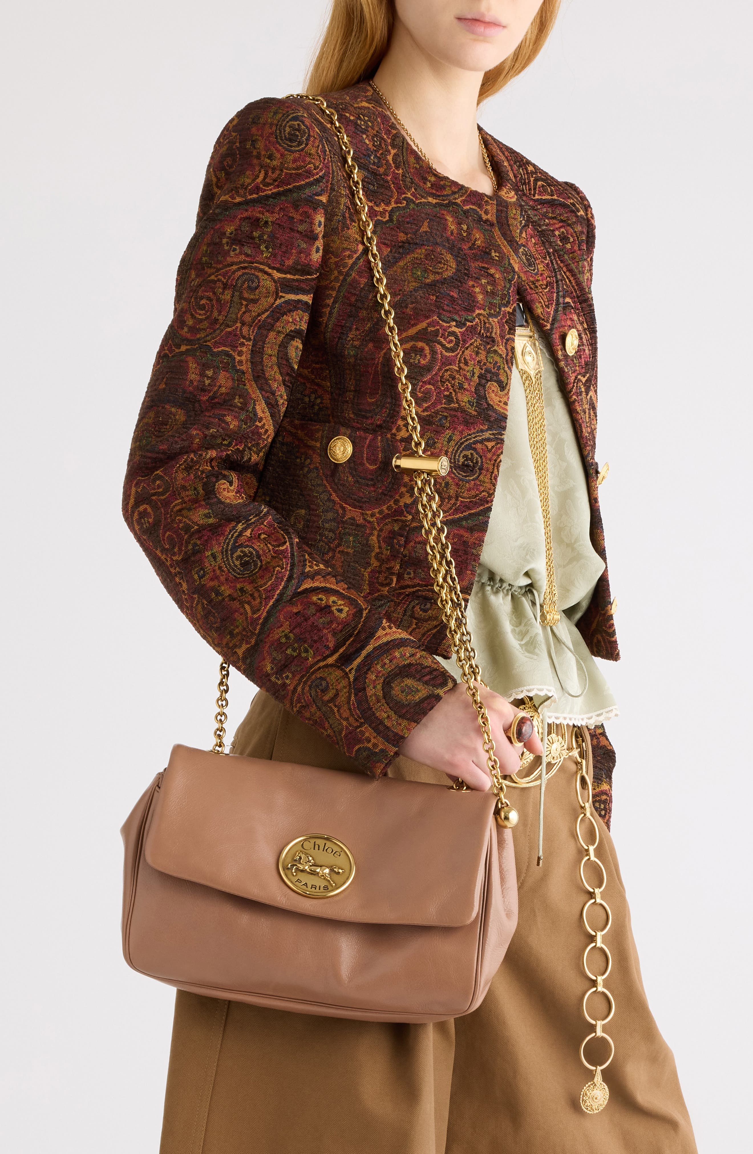 Chloé Heritage Leather Shoulder Bag in Woodrose at Nordstrom - 3