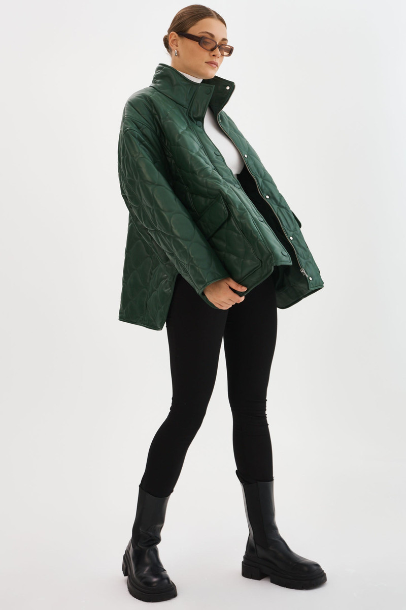 VERINA | Faux Leather Quilted Coat 5