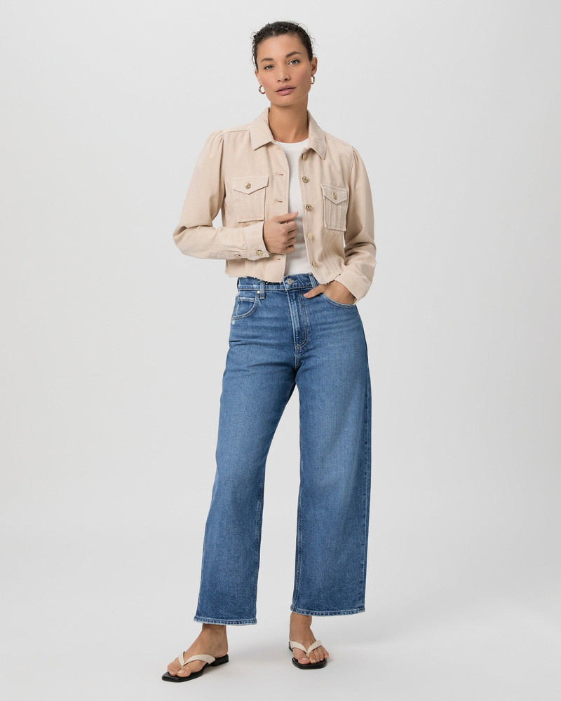 PAIGE Cropped Pacey Denim Jacket outlook
