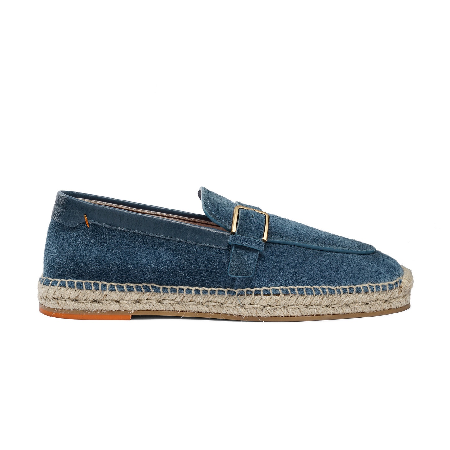 Men's blue suede single-buckle espadrillas - 1