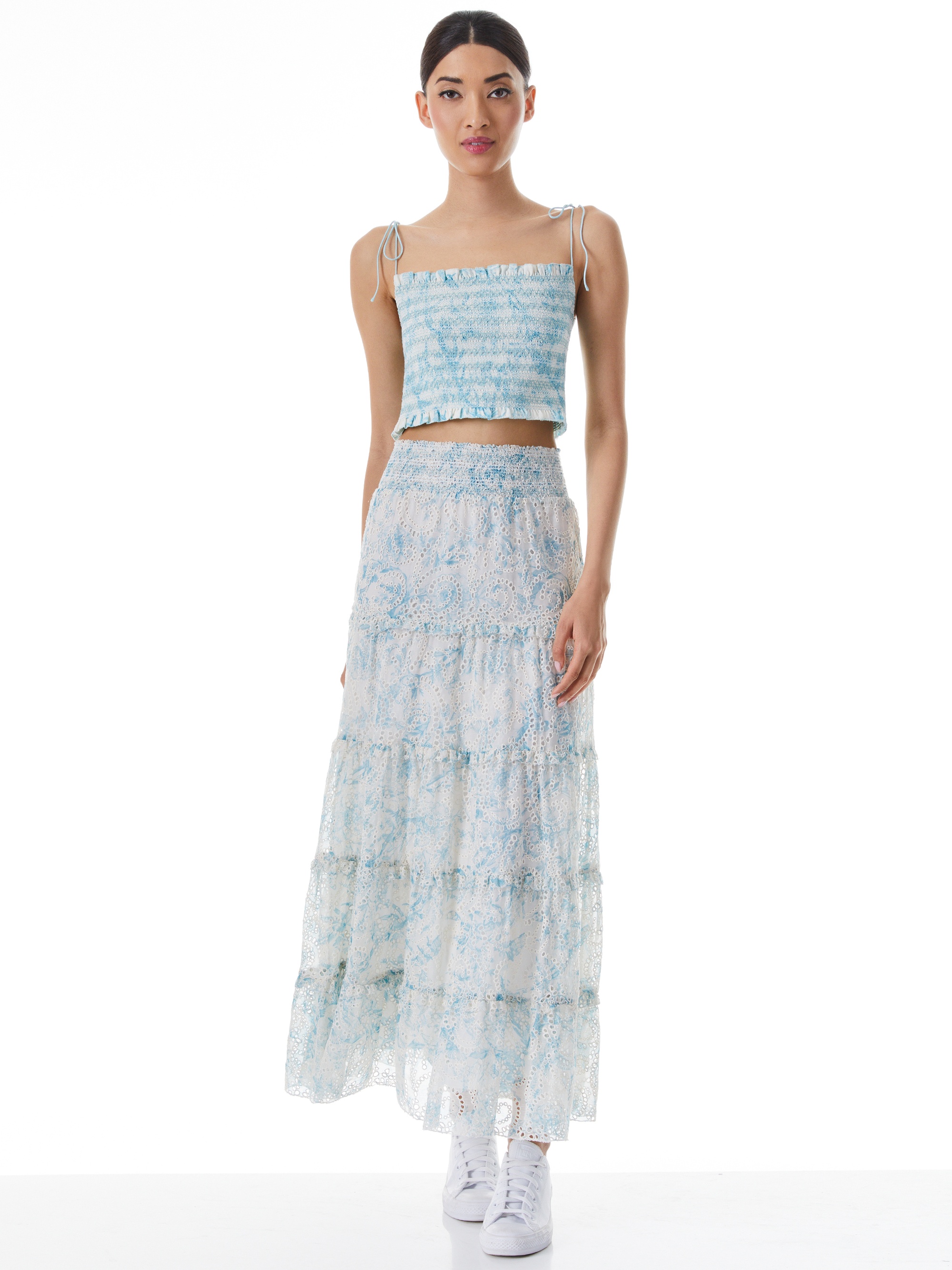 AISHA PANEL RUFFLED MAXI SKIRT - 4