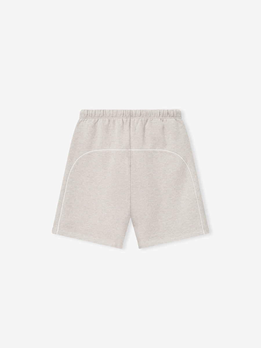 Relaxed Fleece Sweatshort With Piping - 5