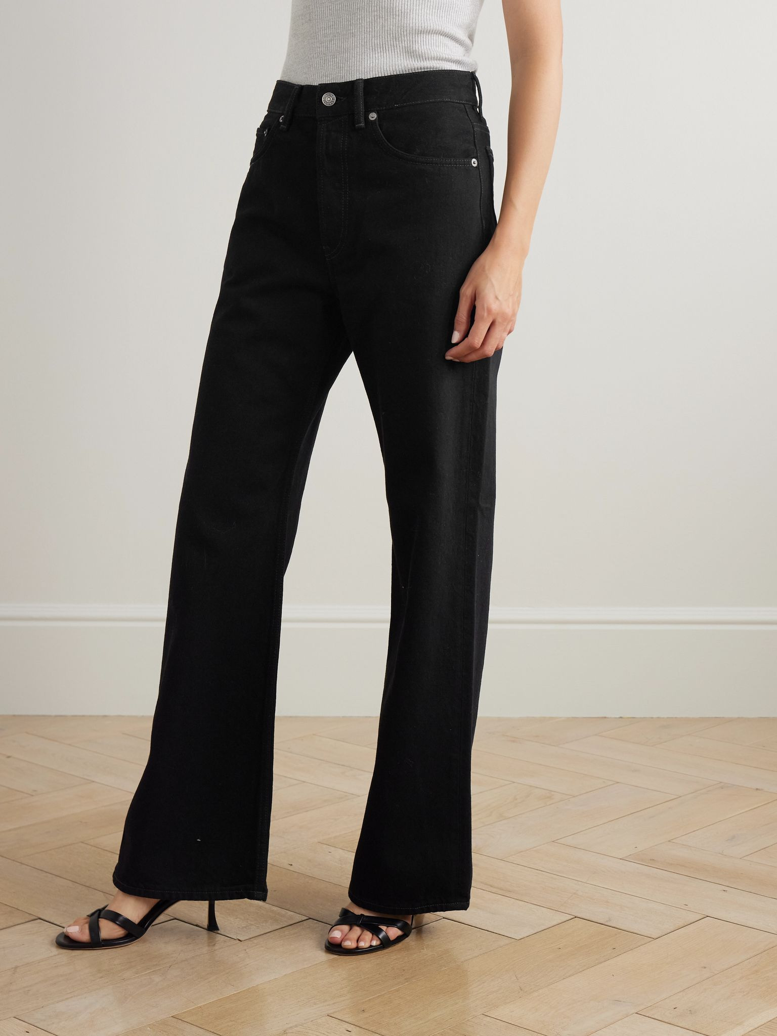 2021 high-rise wide-leg jeans Black - 3