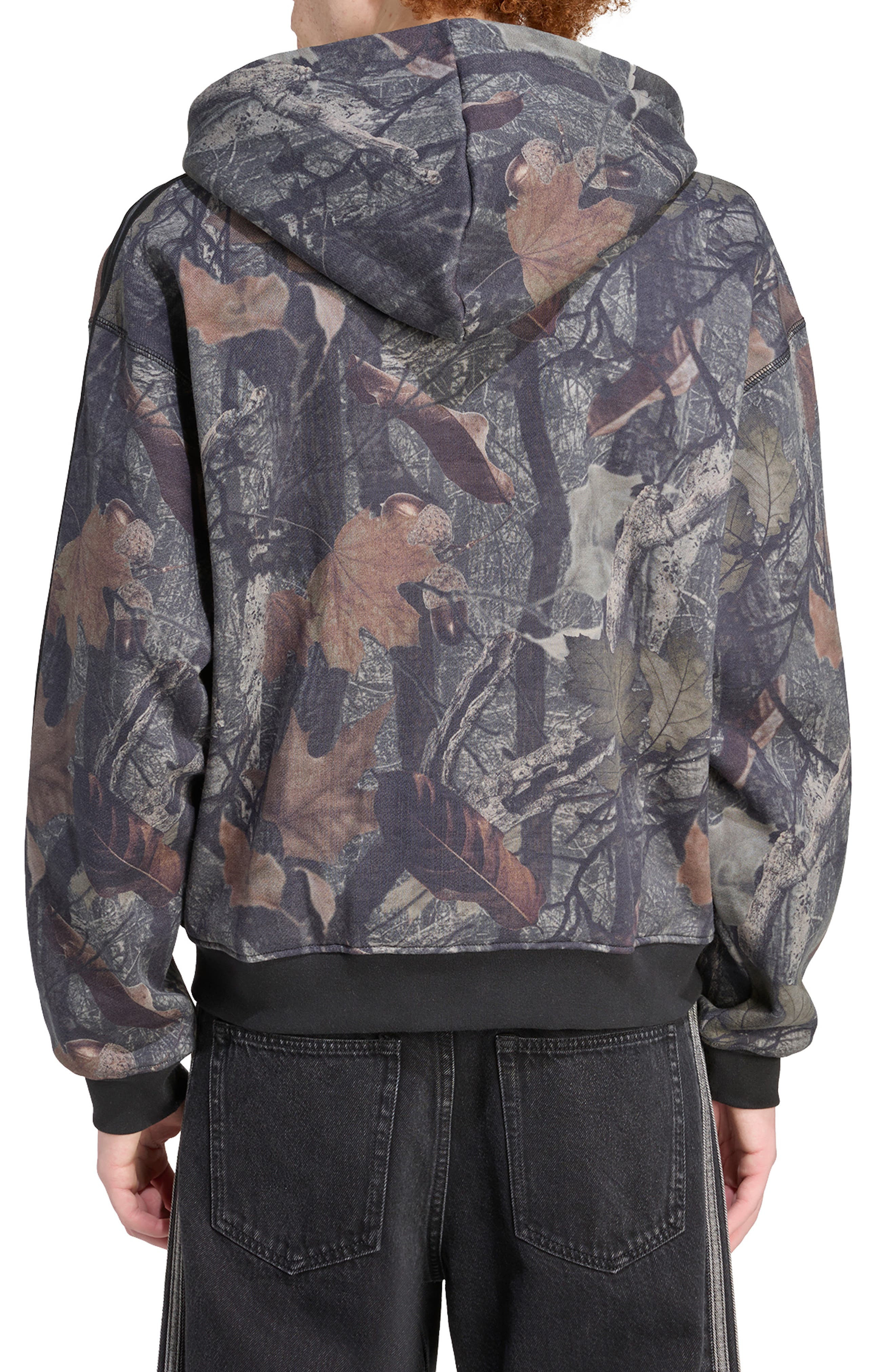 adidas Camo Fleece Zip Hoodie in Black at Nordstrom - 2