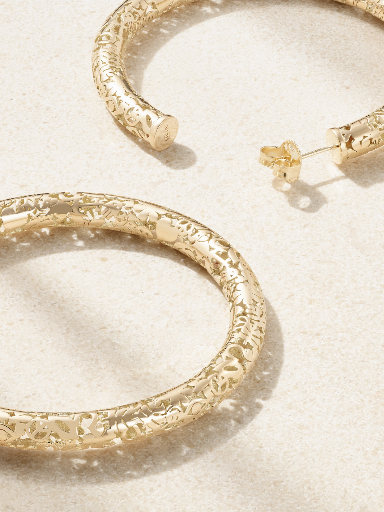 Large Icon Wallpaper 14-karat Gold Hoop Earrings - 3