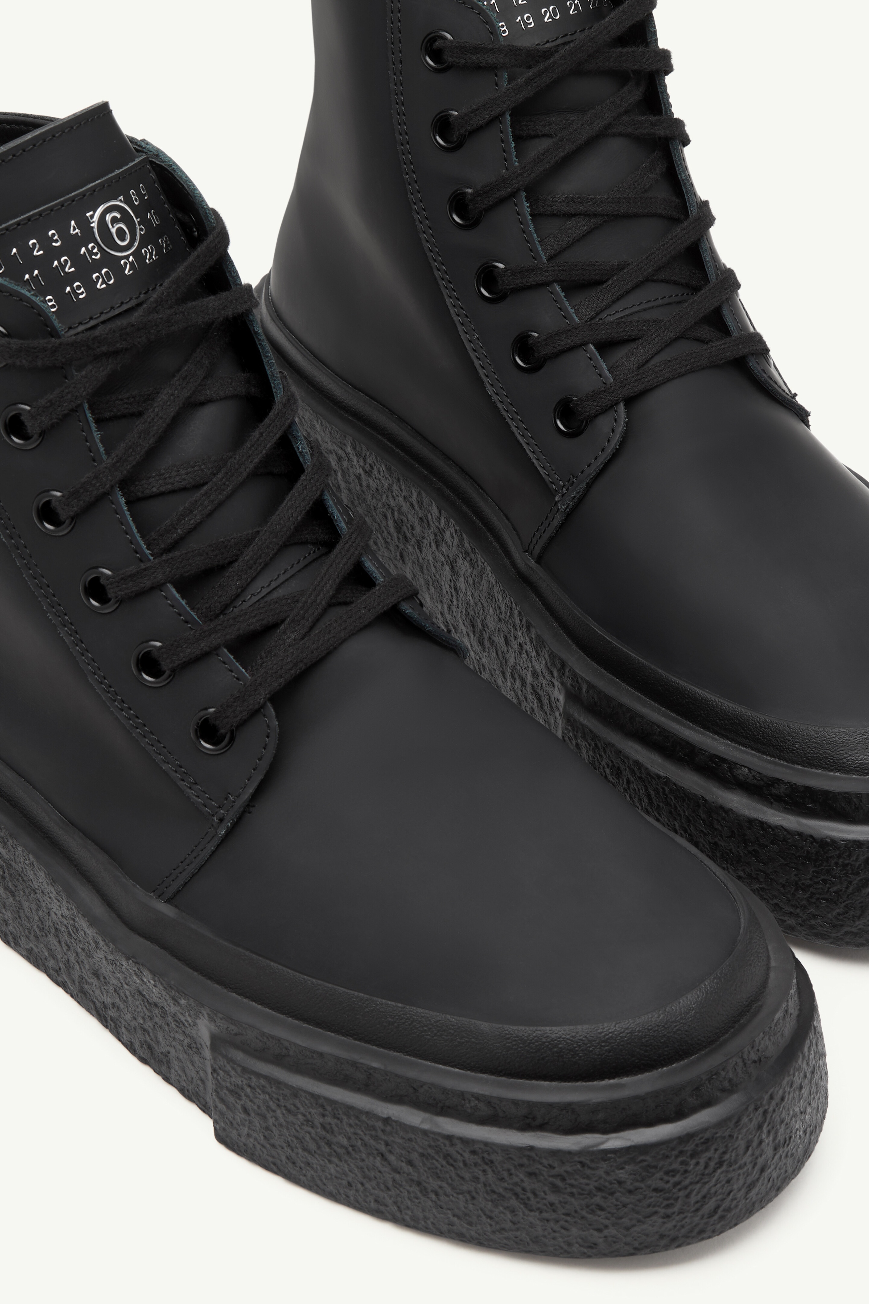 Lace-up Leather Sneakers - 5