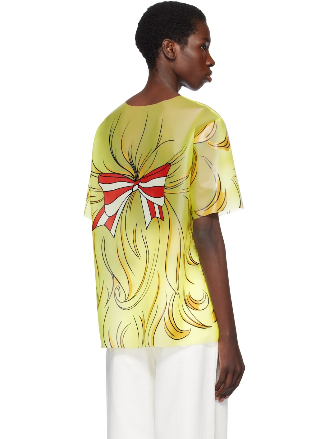 Yellow Crying Girl Oversized Vinyl T-shirt - 3
