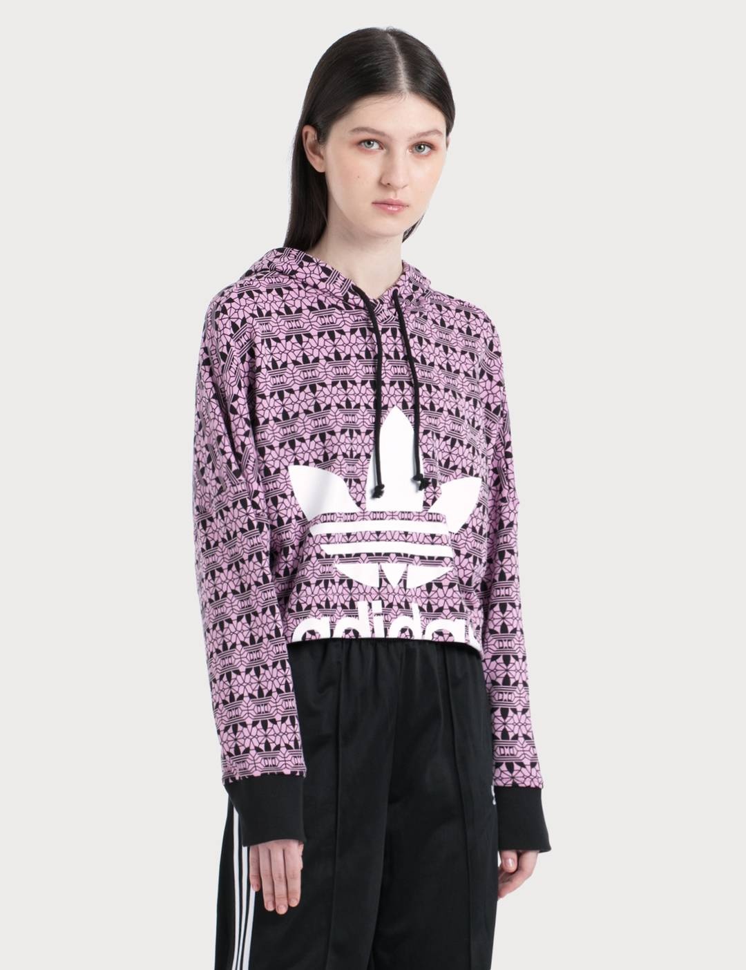 Trefoil Allover Print Hoodie - 1