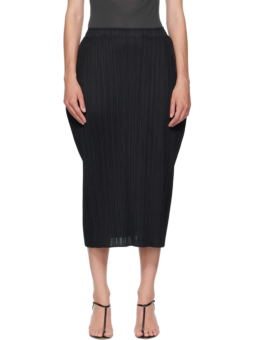 Black Mid-May Lamp Shade Midi Skirt - 1