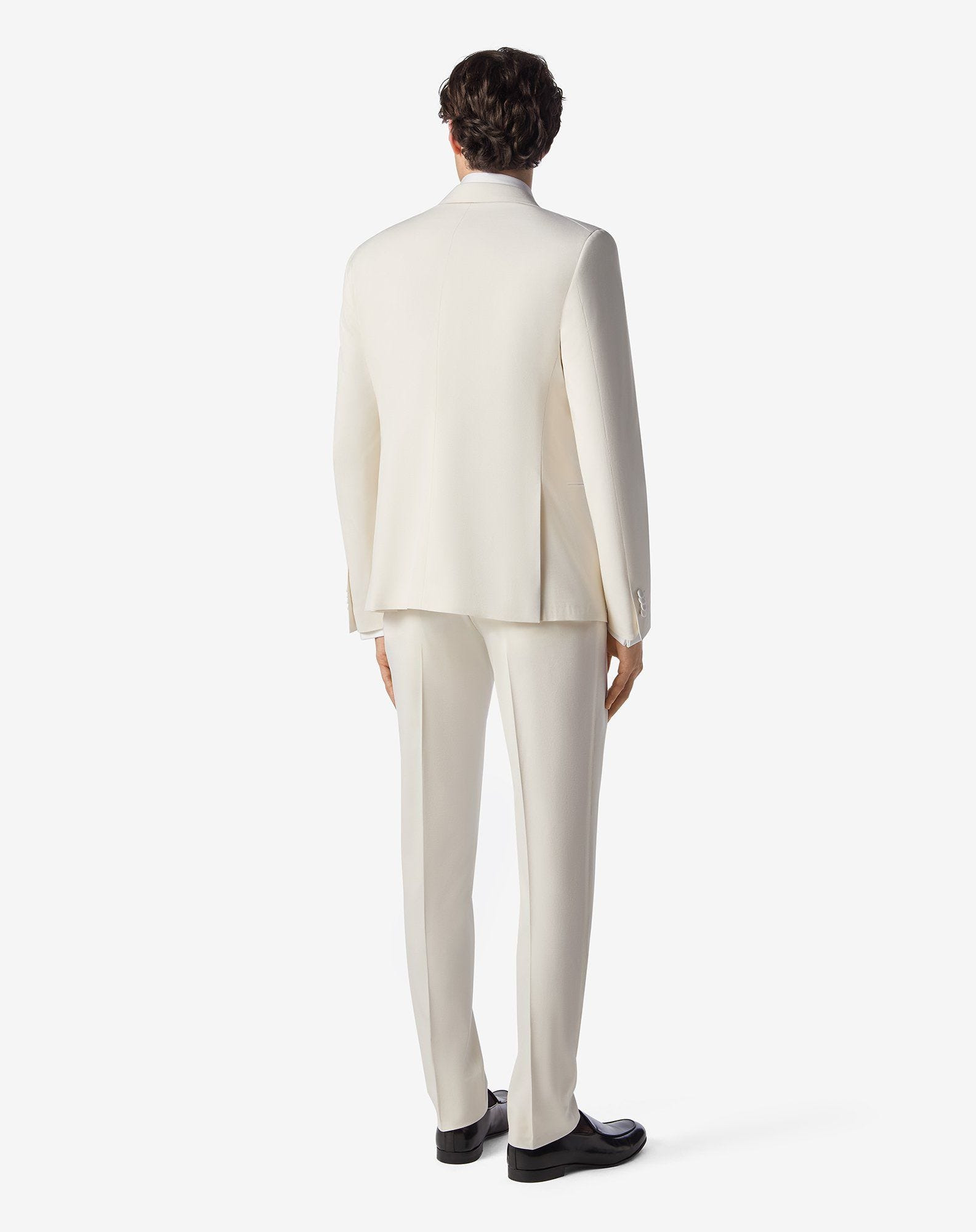 White stretch silk tuxedo - 4
