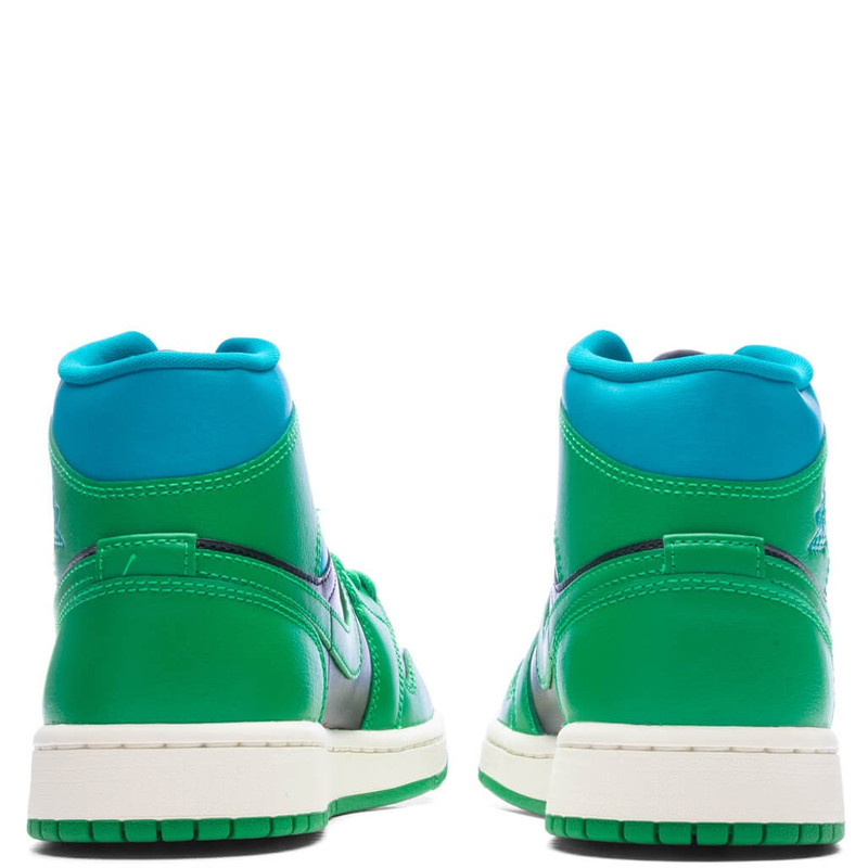Jordan AIR JORDAN 1 MID WOMEN'S - BLACK/LUCKY GREEN/AQUATONE outlook