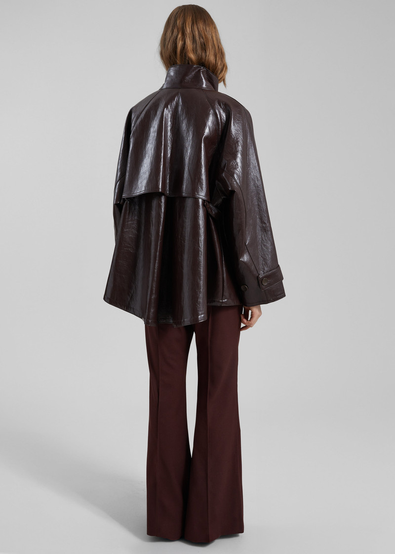 Dalaro Faux Leather Swing Jacket - Burgundy 11