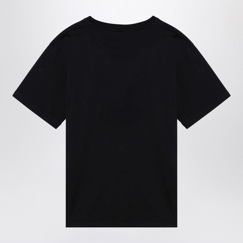 Saint Laurent Black Logo-Print Crew-Neck T-Shirt Men - 2