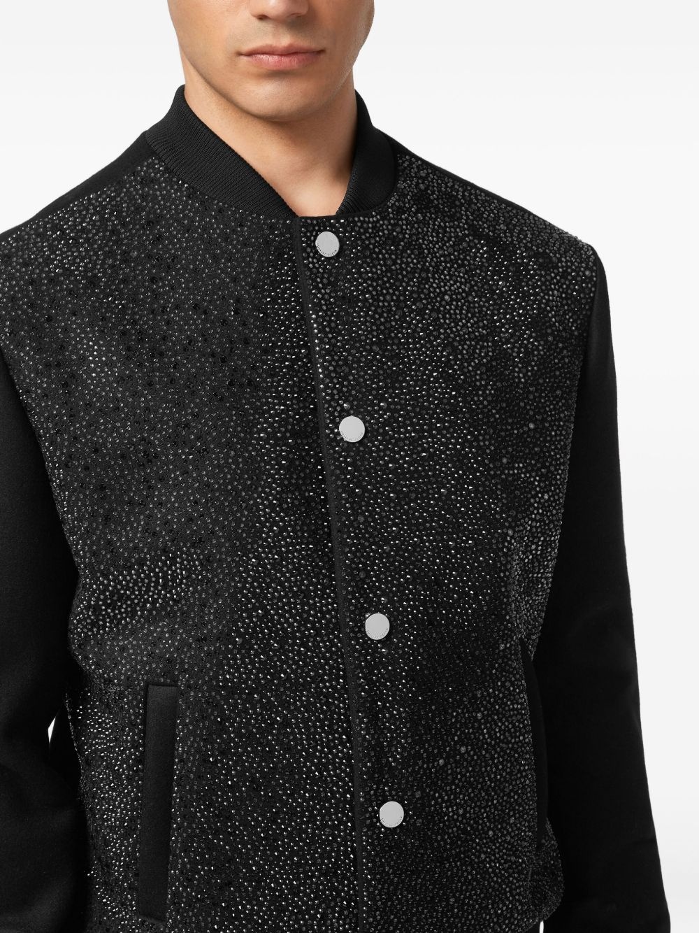 rhinestone-embellished bomber jacket - 4